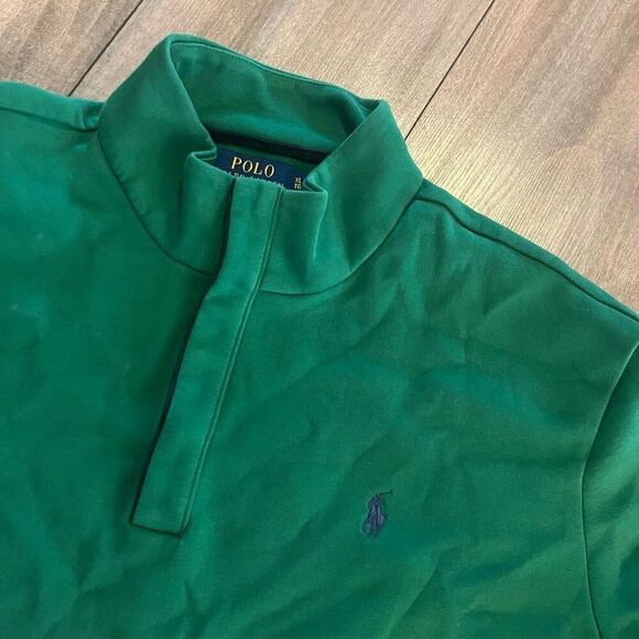 Polo Ralph Lauren Green‎ Performance Quarterzip Sweater Men XL - Picture 2 of 6